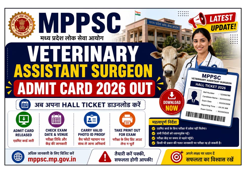 MPPSC Veterinary Assistant Surgeon Admit Card 2026 Hall Ticket Download Official Exam Admit Card