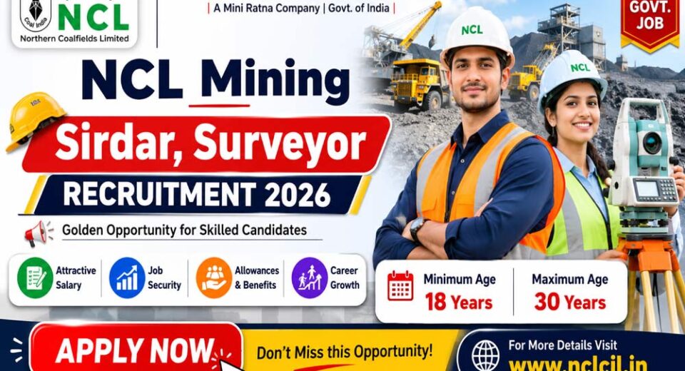 NCL Mining Sirdar Surveyor Recruitment 2026 Apply Online