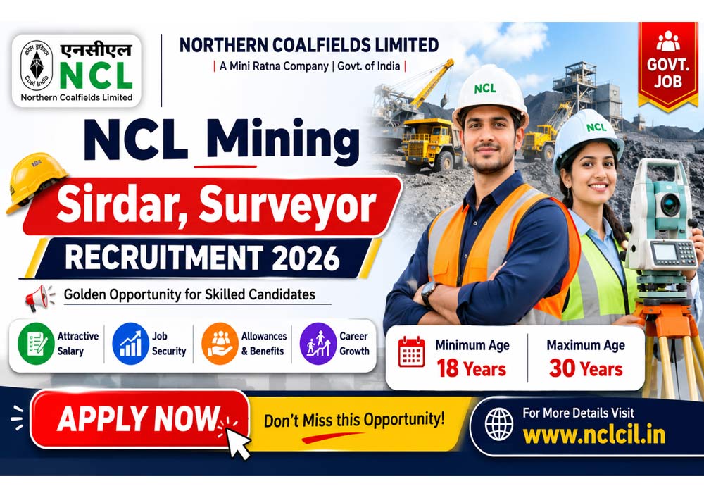 NCL Mining Sirdar Surveyor Recruitment 2026 Apply Online