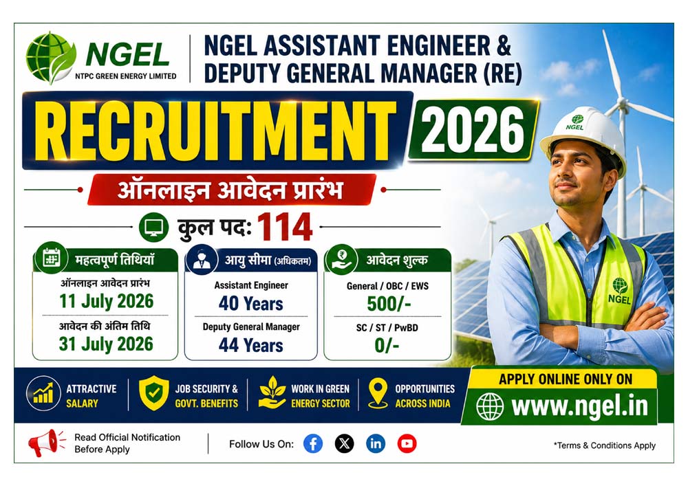 NGEL Assistant Engineer & Deputy General Manager (RE) Recruitment 2026