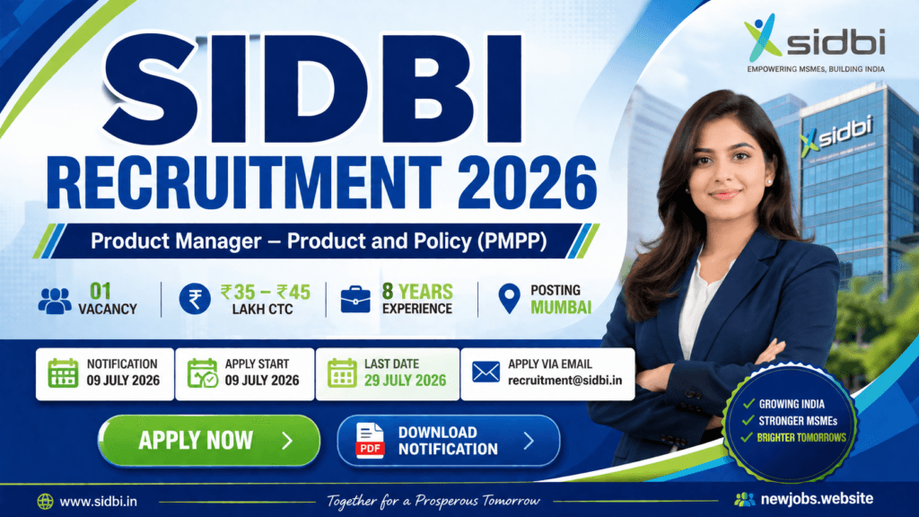 SIDBI Recruitment 2026 Product Manager Vacancy Apply Online