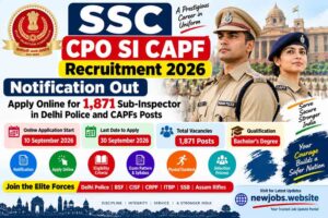 SSC CPO SI CAPF Recruitment 2026 – 1,871 Sub-Inspector Posts