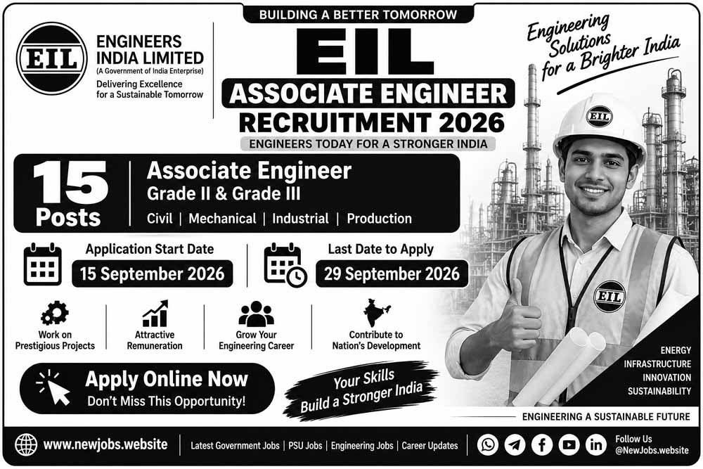 EIL Associate Engineer Recruitment 2026 – 15 Associate Engineer Posts