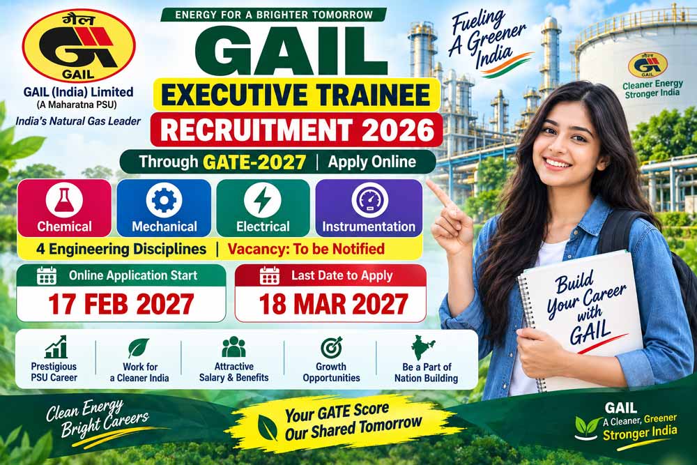 GAIL Executive Trainee Recruitment 2026 GATE 2027