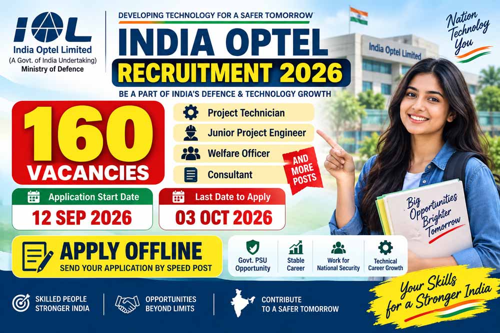 Indian Optel Recruitment 2026: Apply for Project Technician, Junior Project Engineer and More Posts India Optel Recruitment 2026 тАУ 160 Posts Apply Offline