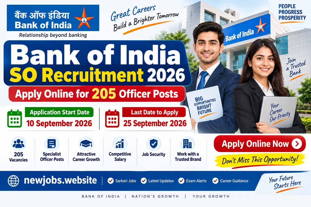 Bank of India SO Recruitment 2026: Apply Online Bank of India SO Recruitment 2026 – 205 Specialist Officer Posts Apply Online