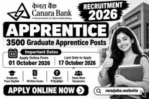 Canara Bank Apprentice Recruitment 2026 3500 Graduate Apprentice Posts