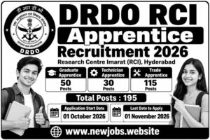 DRDO RCI Apprentice Recruitment 2026