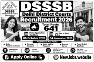 DSSSB Delhi District Courts Recruitment 2026 – 641 Peon, Personal Assistant and Other Posts