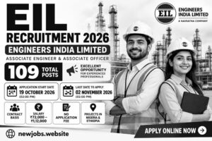 EIL Recruitment 2026 poster for 109 Associate Engineer and Associate Officer vacancies