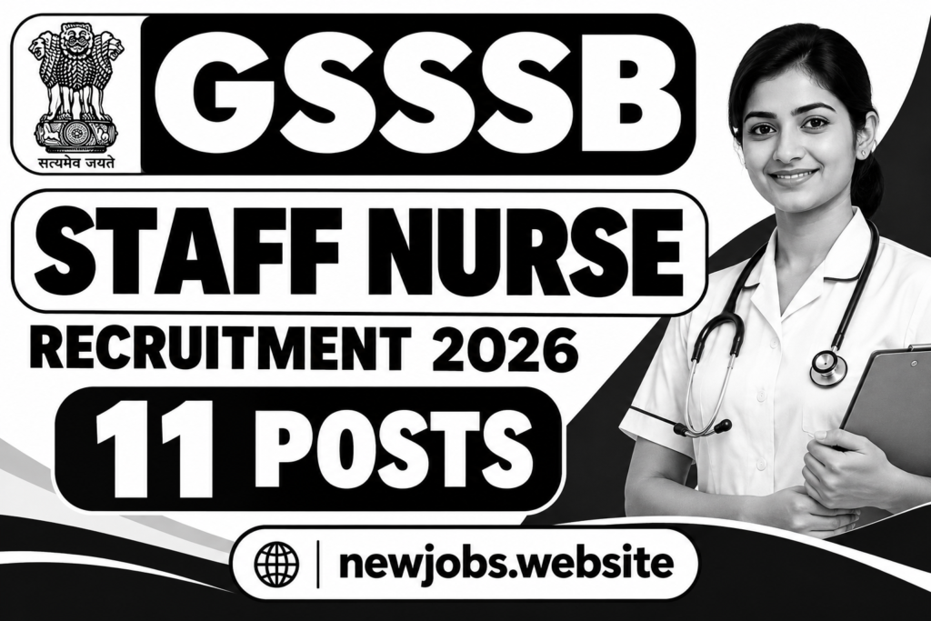 GSSSB Staff Nurse Recruitment 2026 notification for 11 PwD vacancies