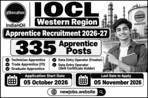 IOCL Western Region Apprentice Recruitment 2026: 335 Posts