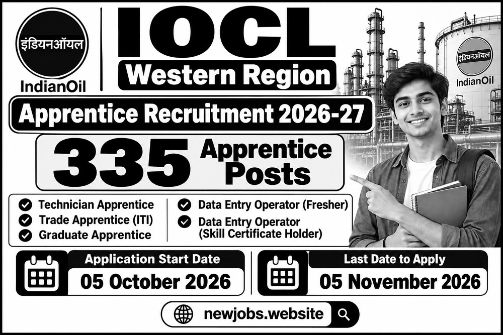 IOCL Western Region Apprentice Recruitment 2026: 335 Posts