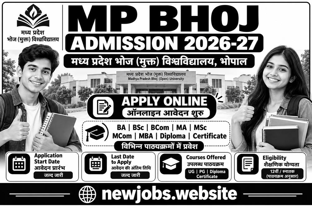 MP Bhoj University Admission 2026-27 Online Form for BA, BSc, BCom, MA, MSc, MBA and Diploma Courses