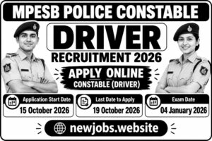MP Police Constable Driver Recruitment 2026