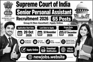 Supreme Court Senior Personal Assistant Recruitment 2026