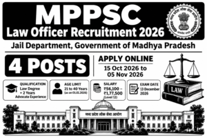 MPPSC Law Officer Recruitment 2026 for Madhya Pradesh Jail Department